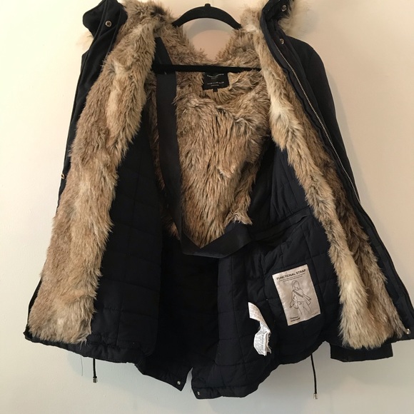 Zara Trafaluc Outerwear Coat Faux Fur size XS - Picture 6 of 9